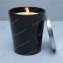Black glass candle holder