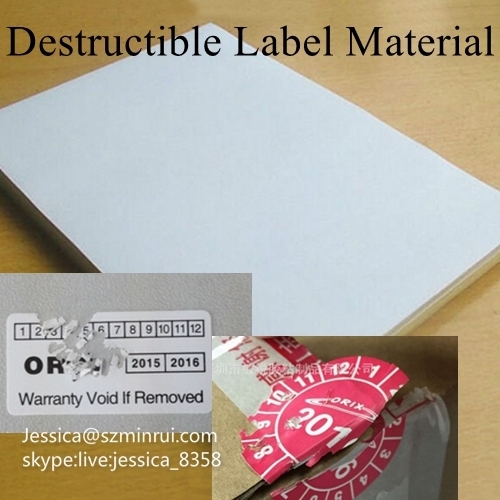 Custom Fragile Paper Printing Security Sticker Tamper Evident Ultra Destructible Label Paper Materials