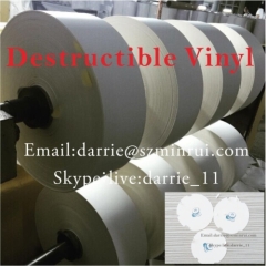 China top factory of self adhesive products wholesale Eggshell sticker paper 11CA2 Ultra destructible label paper