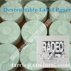 China real manufacture of self adhesive destructible label paper Minrui hotsale cheap destructive vinyl security paper