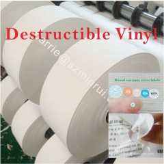China real manufacture of self adhesive destructible label paper Minrui hotsale cheap destructive vinyl security paper