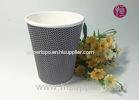 12oz Dot Shape Black And White Paper Cups Flexo Print Ripple Cup In Offset Paper