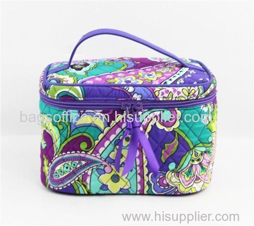 2016 New Design Ladies Cotton Fabric Cosmetic bag