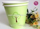 Green 32oz Custom Flexo Print Round Paper Container For Plant