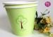 Green 32oz Custom Flexo Print Round Paper Container For Plant