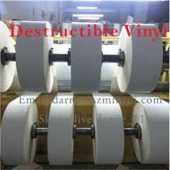 Hotsale Eco-friendly Ultra destructible adhesive vinyl label materials smooth medium fragile facestock passed 138 tests