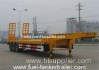 3 axles low bed semi trailer for machina transportation / low flatbed truck trailer
