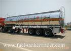 Tri - axle stainless steel fuel tanker trailer for corrosive material transportation