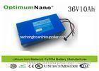 Rechargeable LiFePO4 36V 10Ah Electric Bicycle Battery WIth PVC Case 4 Connet Wire