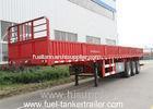 Heavy duty 3 axle 50T flatbed side wall open cargo semi truck trailer for sale