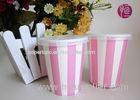 8 Ounce Single Wall Striped Cold Paper Cups Double PE Coated