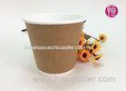 90mm Disposable Double Wall Paper Cups With Coffee / Kraft Paper