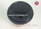 3.6g PS Plastic Black Coffee Cup Lids With A Cap For 8oz / 12oz Coffee Cup