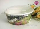 OEM / ODM Paper Salad Bowls Custom Flower Design With PET Lid