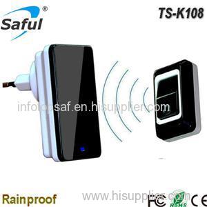 Saful TS-K108 1V1 Plug-in Wireless Doorbell Push Button 1000ft / 300m Range Waterproof Door Chime with 36 Chimes Black