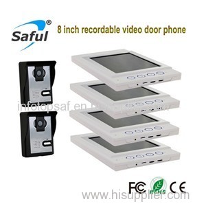 Saful TS-YP815MA Recording Function 8 Inch Color Wired Video Door Intercom With IR Camera Support MAX 64G SD Card