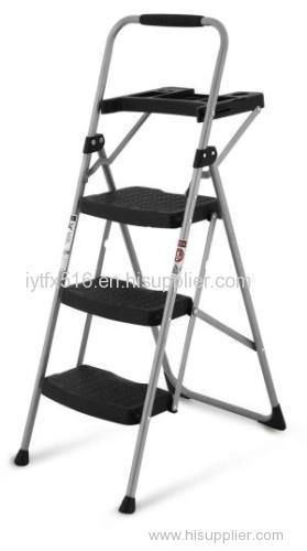 3 Steps Steel Ladder With Tools Shelf
