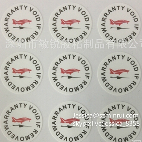 High Quality Custom Fragile Adhesive Paper Label Breakable One Time Use Warranty Void If Removed Sticker