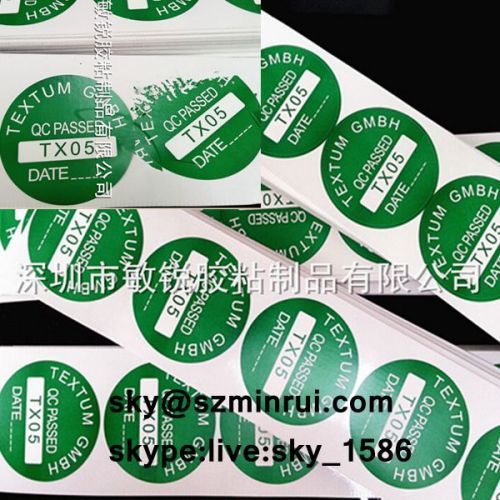 eggshell seal labels/calibration seal labels/destructible calibration labels