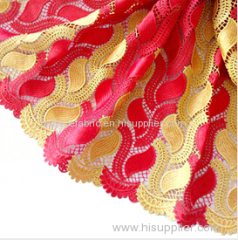 Red african cord lace latest 2016 high quality french guipure lace fabric for nigerian party dresses 5yards