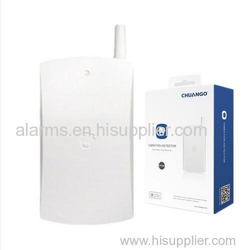 Home security intruder sensors sensitivity levels adjustable Wireless shock Vibration Detector for Chuango 315MHz GSM Al