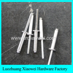 DIN7337 A2 A4 Stainless Steel Open End Blind Rivets With Break Pull Mandrel And Protruding Head