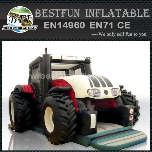 Giant tractor inflatable slide