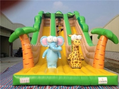 Zip line animal inflatable slides