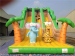 Cheap double lanes animals inflatable slide
