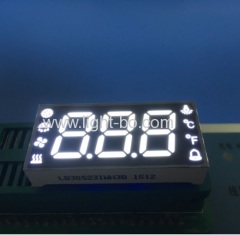 Custom ultra blue triple digit 7 segment led display for temperature humidity defrost compressor fan status indicator