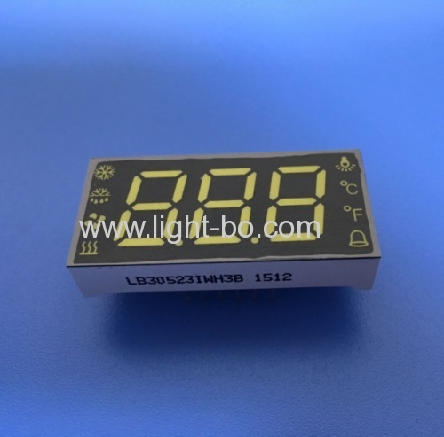 Benutzerdefinierte ultra weiße dreistellige Sieben-Segment-LED gemeinsame Anode für Temperatur, Feuchte, Enteisungskompressors Lüfter Anzeige