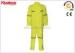 Fluorescent Yellow / Green Garbardina Coverall Uniforms Work Safety Clothing