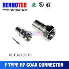 male plug F seriesemale type wire connector metal connector with CE RoHS high quality male crimp wire f plug connector