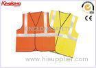 Orange / Yellow Children Safety Reflective Safety Vest With Velcro