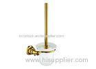 Chrome Finishing Bathroom Toilet Brush Holder Gold Solid Metal Base