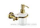 Golden Bathroom Accessory Wall Mounted Soap Dispenser With Brass Pump PP Bottle