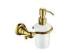 Golden Bathroom Accessory Wall Mounted Soap Dispenser With Brass Pump PP Bottle
