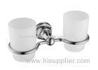 Silver Bathroom Accessory Two Toothbrush Holder Wall BMLSB0024-C