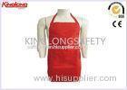 Promotional Customized Red / White Cooking Bib Aprons With Pockets