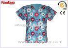 OEM Printed Medical Scrub Tops Hotel Housekeeping Uniform For Spring