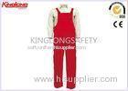 Red Outdoor Working Bib Trouser Reflective Workwear With Nylon Zipper