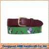 2016 AIMI Good quality embroidery needlepoint belt man belt with copper buckle