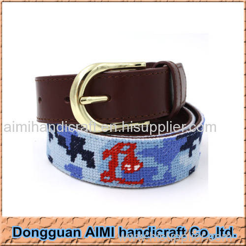 genuine leather belt women needlepoint belt