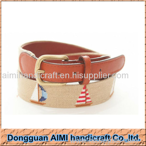 AIMI sailng ship men needlepoint buckle belt wholesale