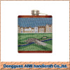 AIMI 5OZ Stainless Steel Needlepoint Genuine Leather Hip Flask