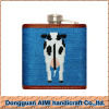 AIMI Dairy cow design flask portable needlepoint hip flask leather wine hip flask for sale in china