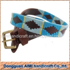 AIMI Handicraft Stitching Belt Polo Belt Handmade Leather Belt