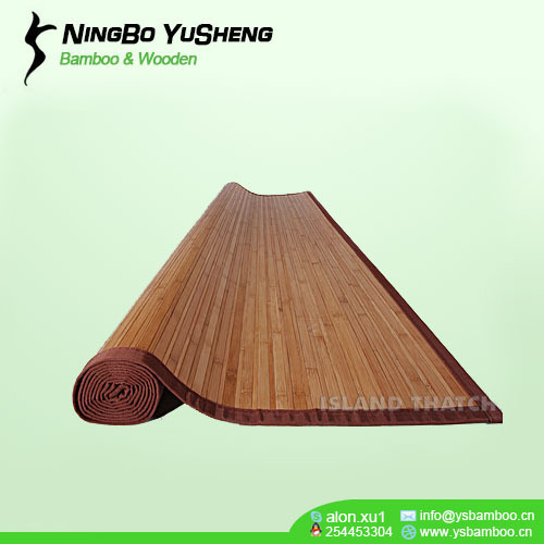 40mm colored pp terylene border carbonize bamboo carpet