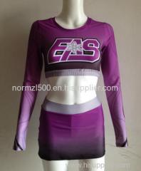 Custom all star cheerleading wear fashionable hot long arm and skirts cheap china manufacturer