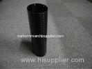 Black Oval Motorcycle Exhaust Hood Of Carbon Fiber Profiles High Temperature Resistant